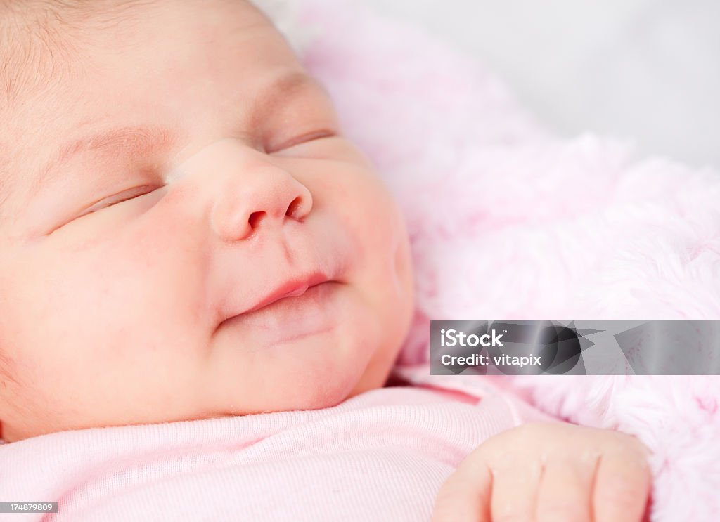 Dormir bebê recém-nascido Menina - Royalty-free 0-1 Mês Foto de stock