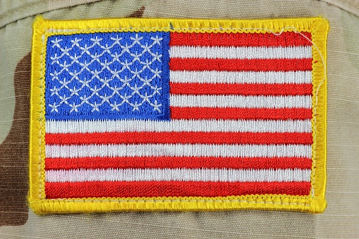 U.S. flag patch on desert uniform