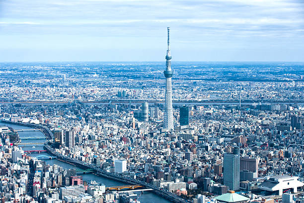 Sky tree and landscape of town.