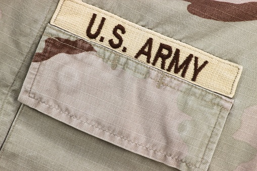 U.S. Army patch on desert uniform