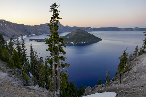 Crater Lake Nat. Park is located in Southern Oregon and was established in 1902. The Crater lake is 594 meters deep and the deepest in the United States.