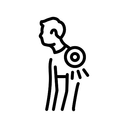 Back and posture problems olor line icon. Pictogram for web page.