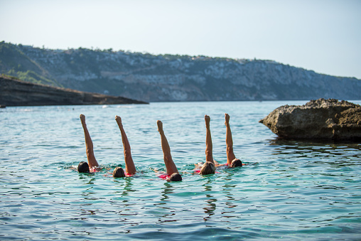 Artistic swimming in the mediterranean - Mallorca , Balearic Islands