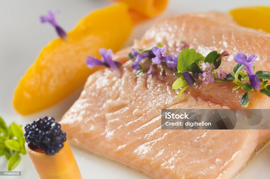 Köstliche gekochte Lachs - Lizenzfrei Stierforelle Stock-Foto
