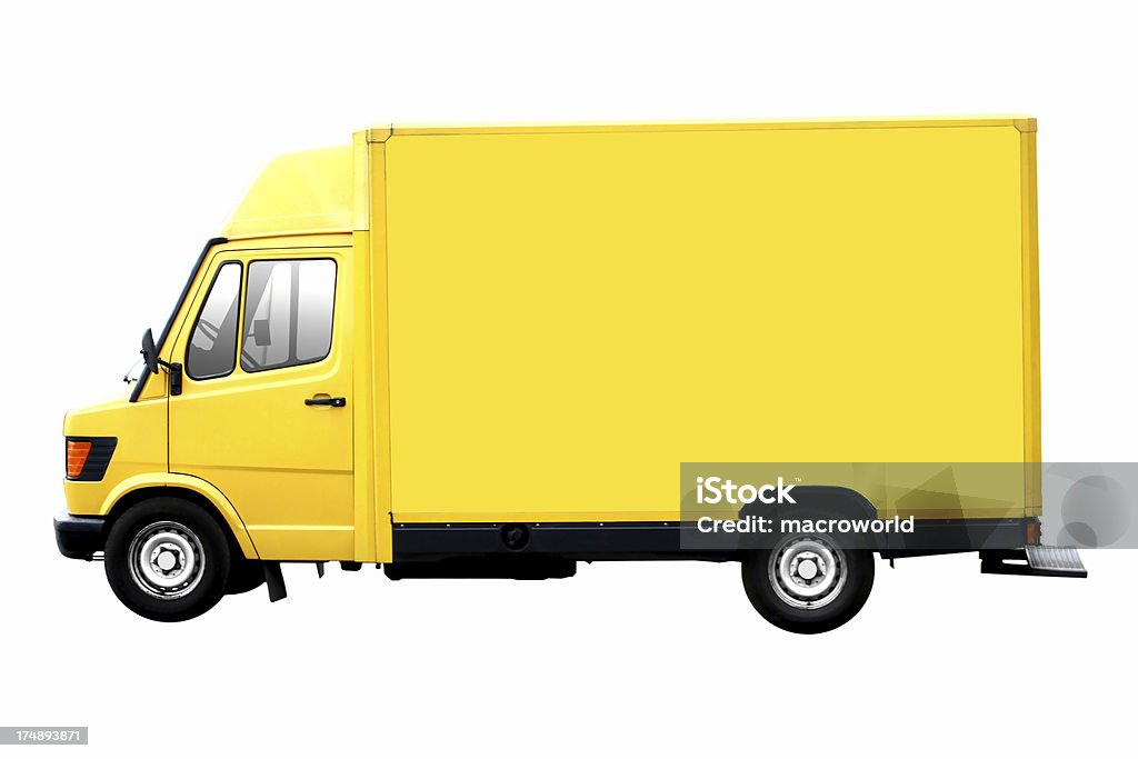 Camion jaune isolé - Photo de Poids lourd libre de droits