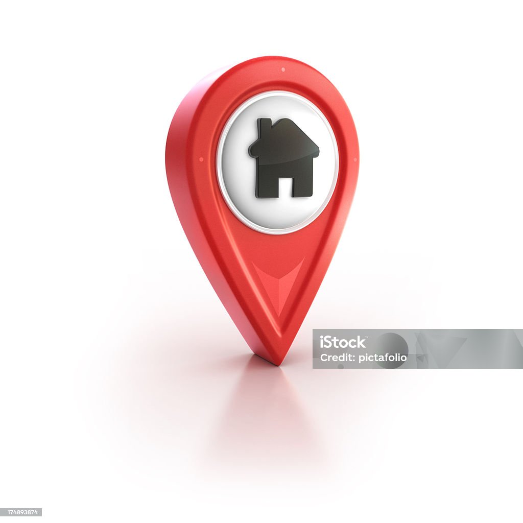 Casa o casa posizione pin - Foto stock royalty-free di Icona del marcatore di posizione