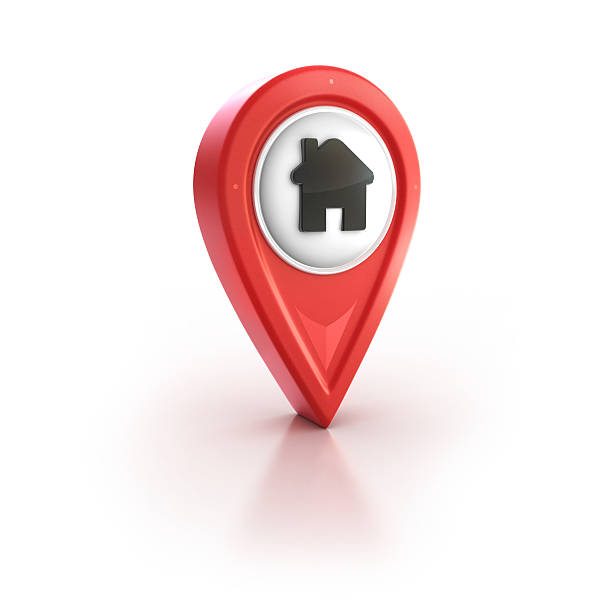 Home or house location pin stock photo
