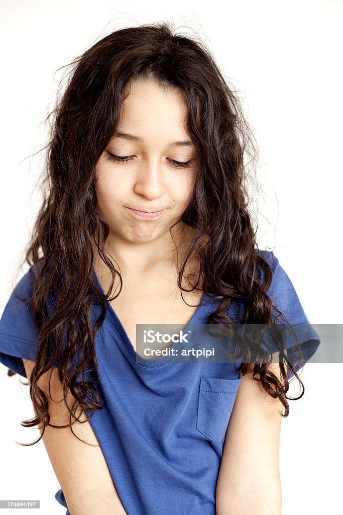 슬프다 여자아이 - 로열티 프리 10-11세 스톡 사진