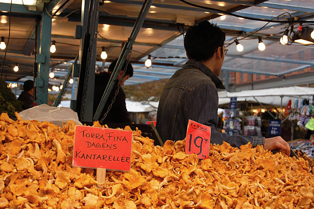 marketplace - sweden food swedish culture chantrelle zdjęcia i obrazy z banku zdjęć