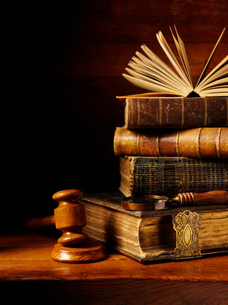 istock Gavel and Mallet with Antique Reference Books 174894278