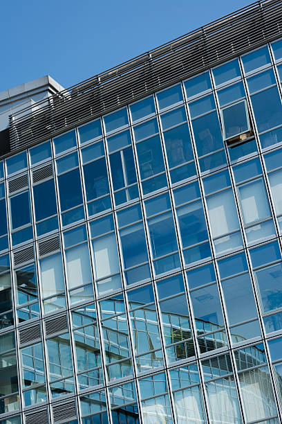 arquitetura moderna - window office building taipei built structure - fotografias e filmes do acervo