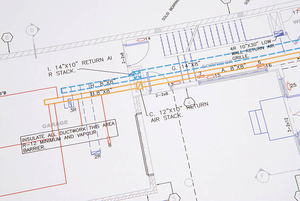 HVAC drawing 1 vector art illustration