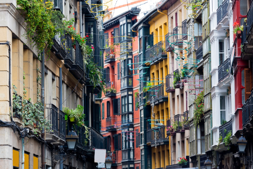 A street in the city of Casco Vieno, Bilbao