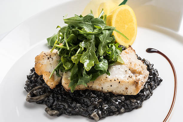 istock Fillet of Fish With Black Risotto 174895148