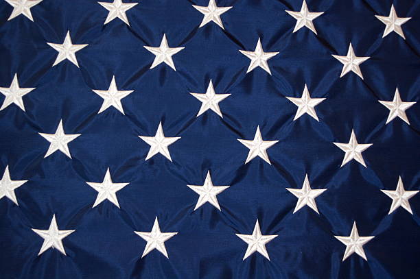 Close-up of stars on U.S. flag