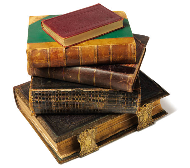 istock Antique Hardback Books Isolated on White 174895439