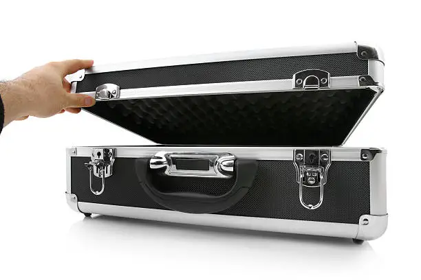 Picture of a metal briefcase.