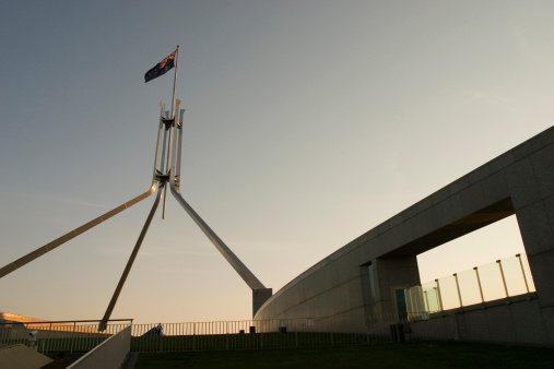 australian flag at canberra