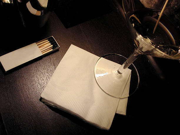 Blank napkin and martini. stock photo