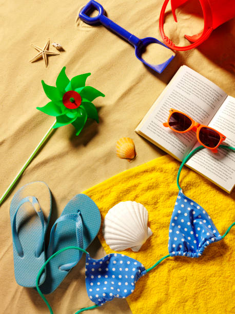 istock On the Sandy Beach with flip Flops and a Book 174895818