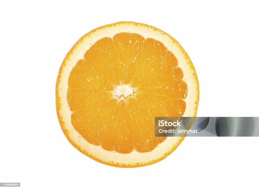 Slice of Orange "A slice of orange, isolated on white." Citrus Fruit Stock Photo