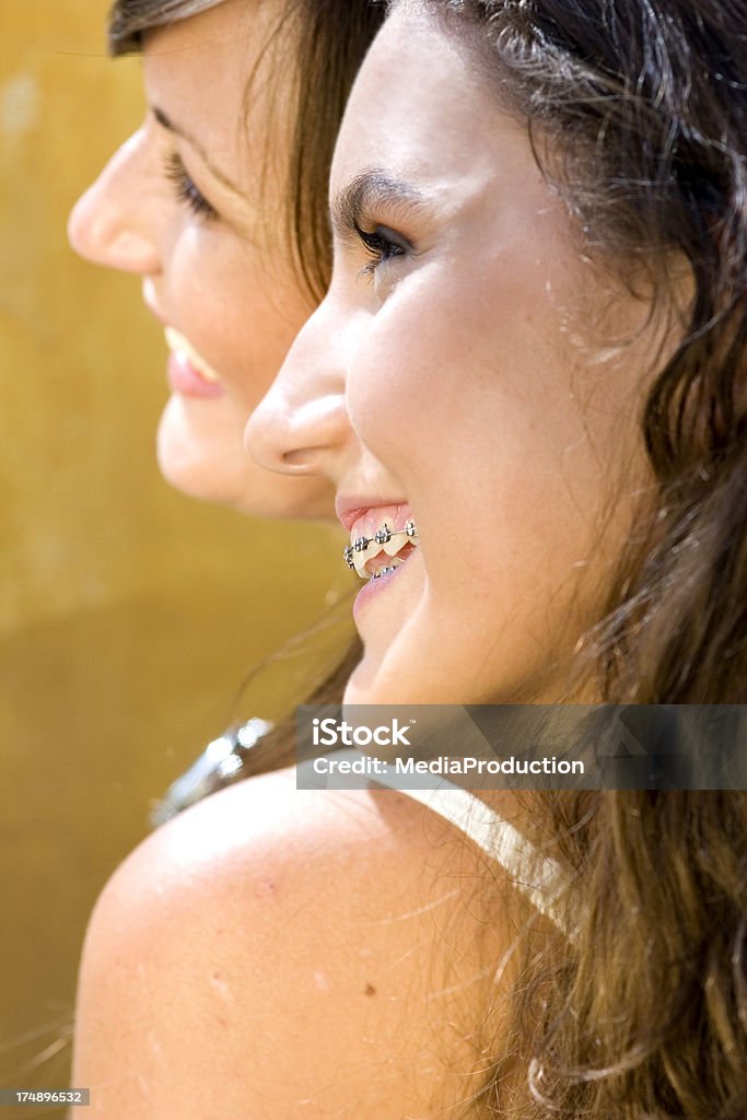 braces girl with braces Adolescence Stock Photo