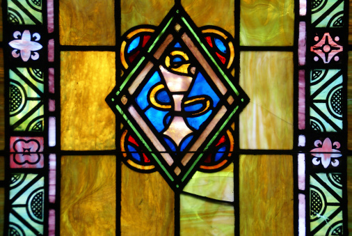 stained glass of the church window