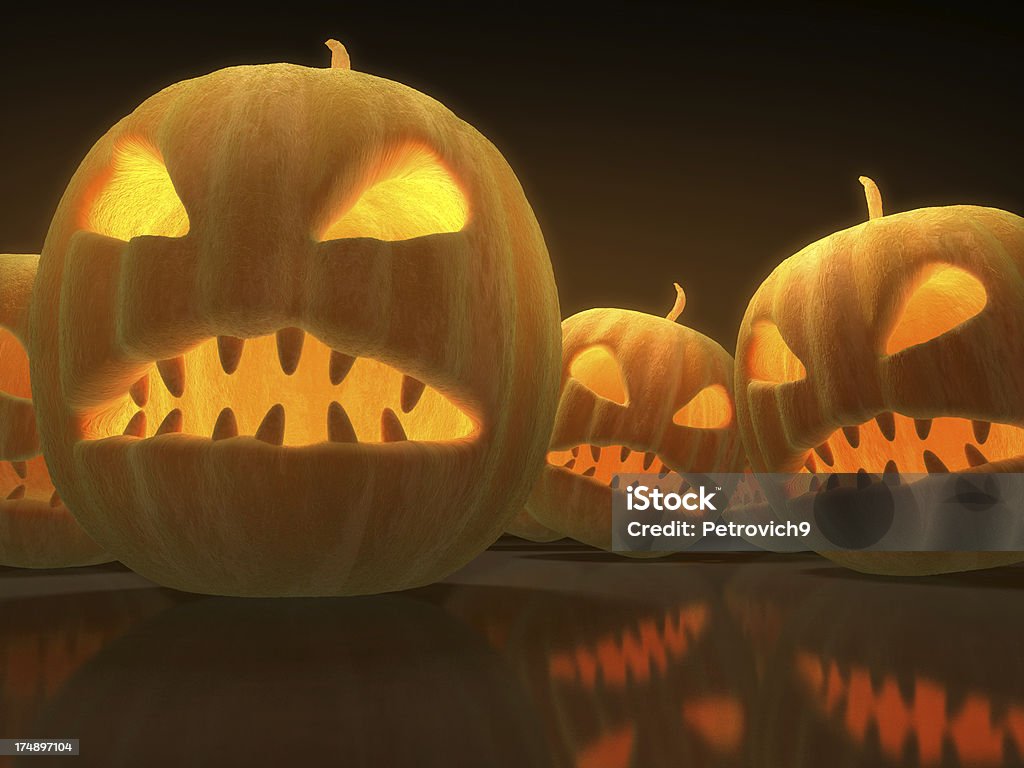 공격적인 Pumpkins - 로열티 프리 3차원 형태 스톡 사진