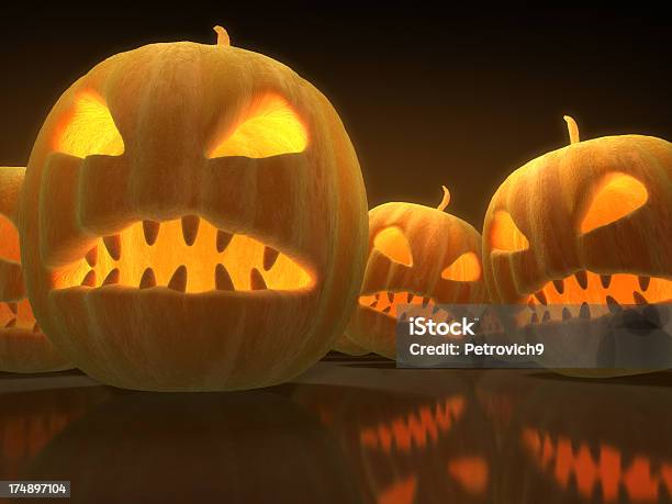 공격적인 Pumpkins 3차원 형태에 대한 스톡 사진 및 기타 이미지 - 3차원 형태, 개념, 검은색