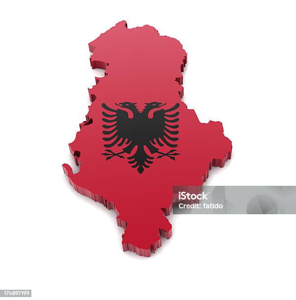 Mappa Di Albania - Fotografie stock e altre immagini di Albania - Albania, Argirocastro, Balcani