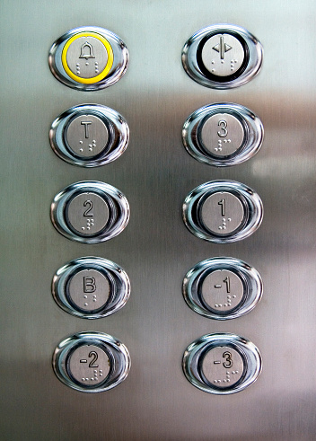 elevator buttons.