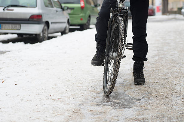 istock Bike with winter tire in use 174898514