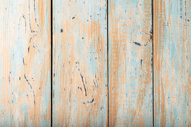 istock Light Painted Rustic Wood Background: Aged wood plank texture for vintage design 1748986034