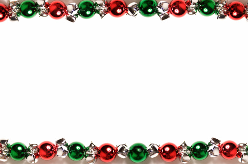 shot of christmas ornaments on white background      Link to other border and frame photos