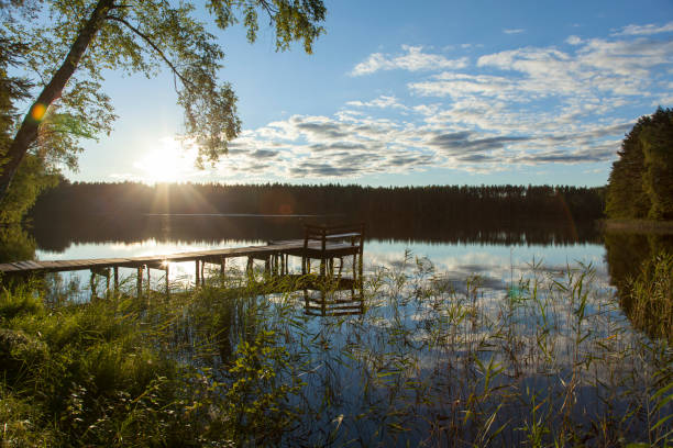 istock Baltis Lake Sunset With A Wooden Pier 1748987634