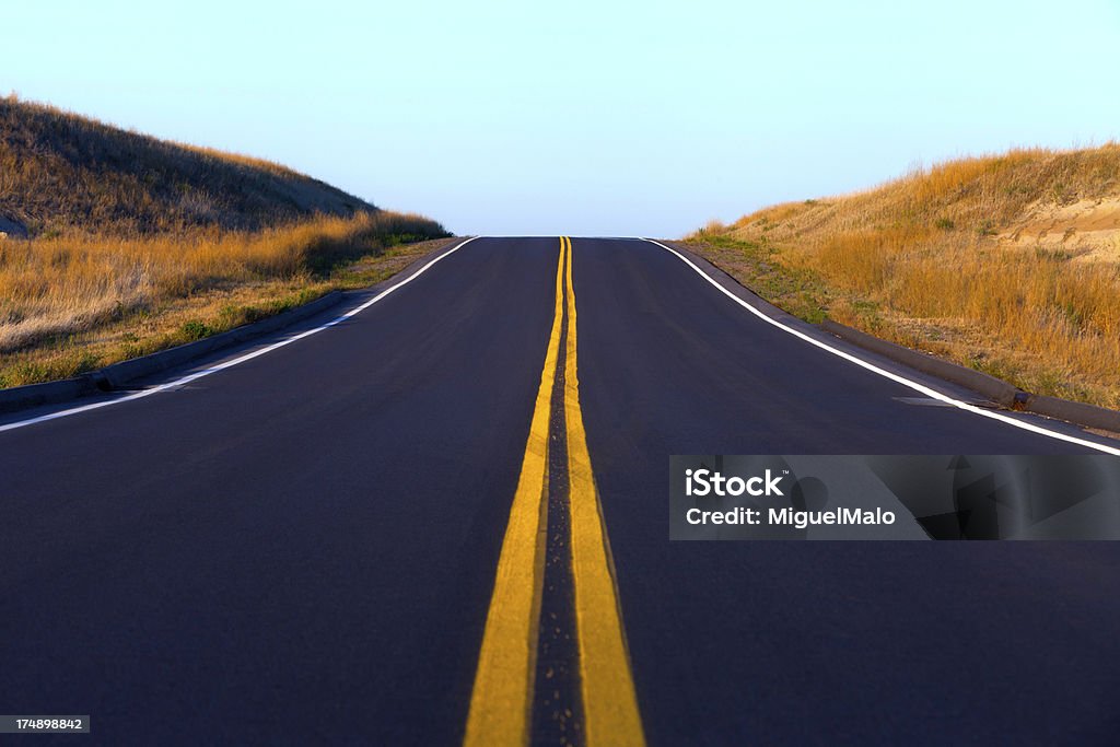Road "Road,Two Lane Highway,Asphalt,Country Road,USA" Arid Climate Stock Photo