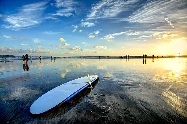sunset surfing - kuta bildbanksfoton och bilder