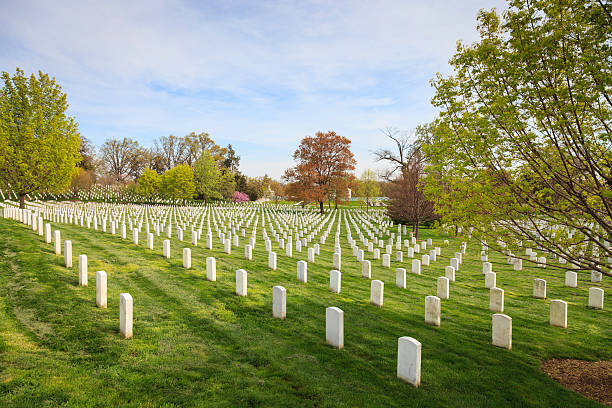 アーリントン国立墓地 - arlington national cemetery virginia cemetery american flag ストックフォトと画像