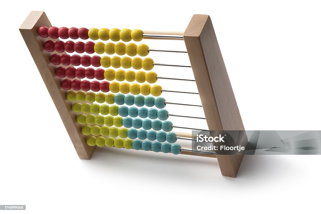 Juguetes: Ábaco de madera - Foto de stock de Blanco - Color libre de derechos
