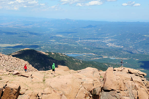 Kids Hiking in Pikes Peak, Colorado Near Colorado SpringsSee More Hiking and the Great Outdoors Images Here: neta degany stock pictures, royalty-free photos & images