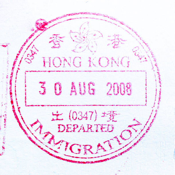 istock visa stamp to leaveHongkong 174899466