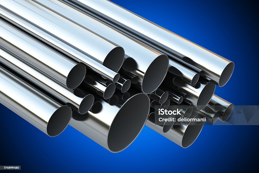 Grupo de tubos de Metal - Foto de stock de Aço royalty-free