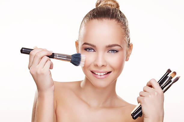 istock Beauty with the make-up brush 174899491