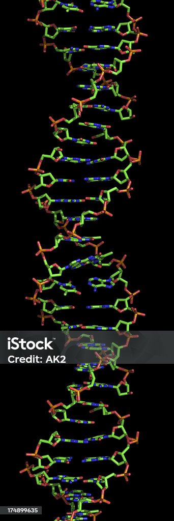 Rendering di uno dei filamenti del DNA - Foto stock royalty-free di DNA