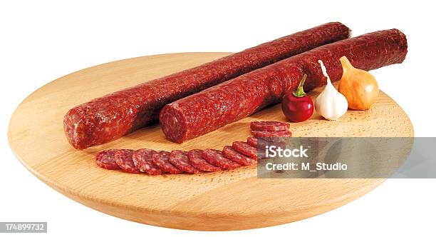 살라미 소시지를 고기에 대한 스톡 사진 및 기타 이미지 - 고기, 냄새 맡기, 돼지고기