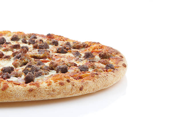 meat lovers pizza side stock photo