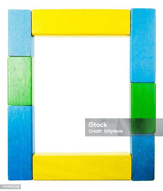 Rectangle Colour Block Frame Rectangular Picture Frame Made From Old Wooden Building Blocks Stock ...