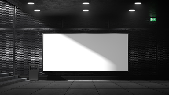 Blank Subway billboard high-quality 8K Resolution