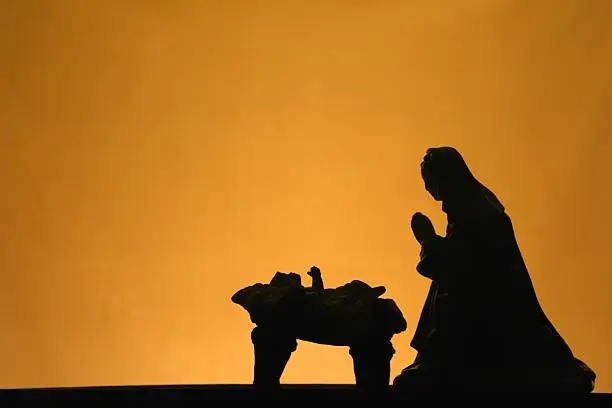 Photo of Religious: Christmas Nativity silhouette on Gold background