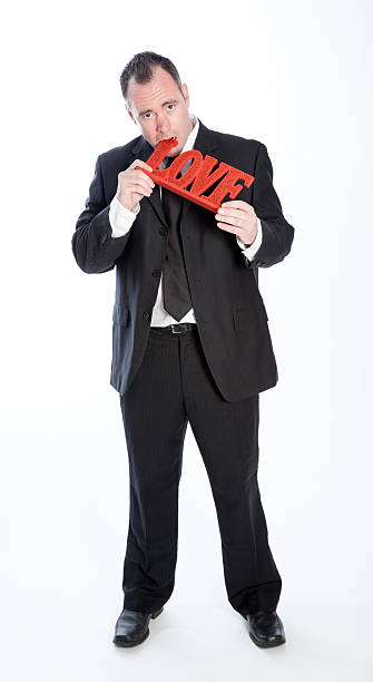 istock Business man on white background for St Valentine's day 174900908